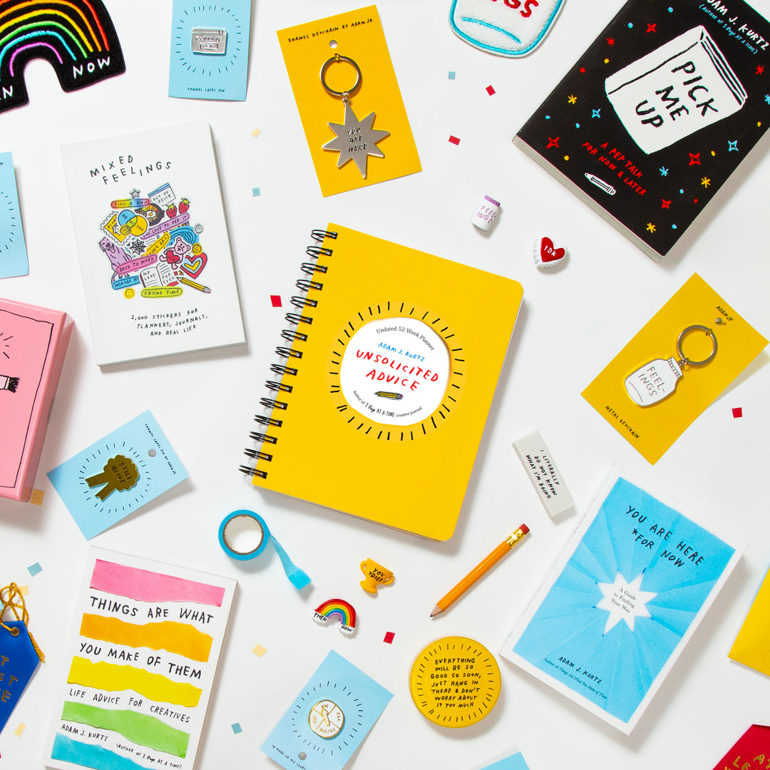 Collection of Adam JK Books and stationery