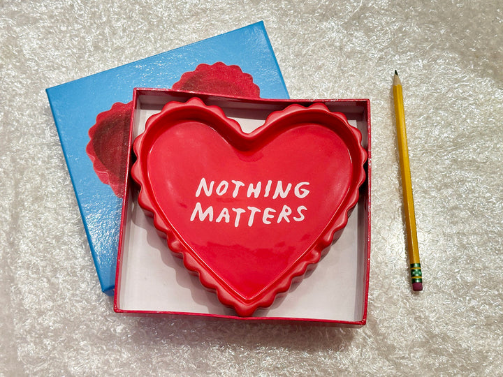 Nothing matters heart shaped ashtray soap dish