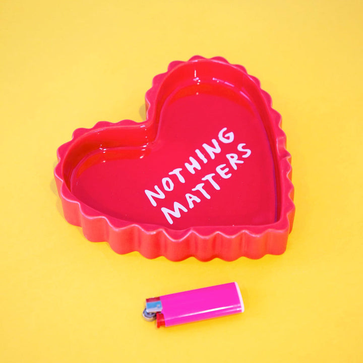 Nothing matters heart shaped ashtray soap dish