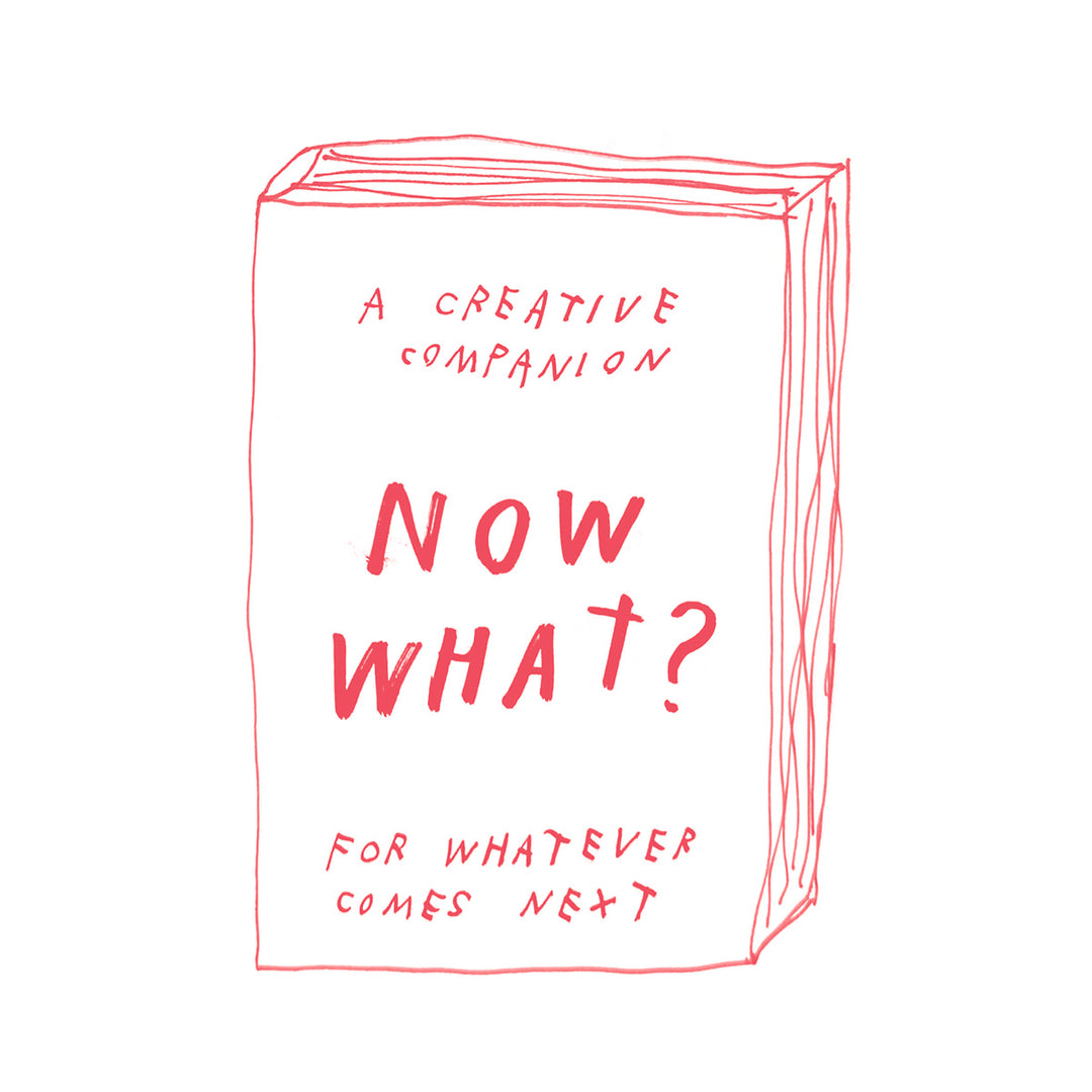 Book titled 'Now What?' with text 'A Creative Companion' and 'For Whatever Comes Next' on a white background.