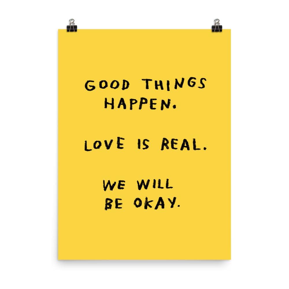 Good Things Happen Print – 18x24 Yellow by ADAMJK®